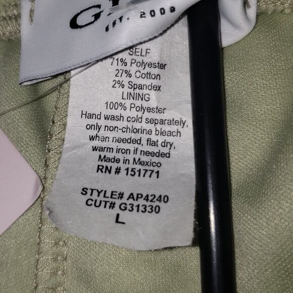 Gilli Wide Leg Knit Pants L Sage Green Built-In Shorts Stretch Waist Boho Lounge - Picture 10 of 10